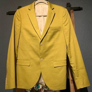 Topman slim fit chartreuse blazer